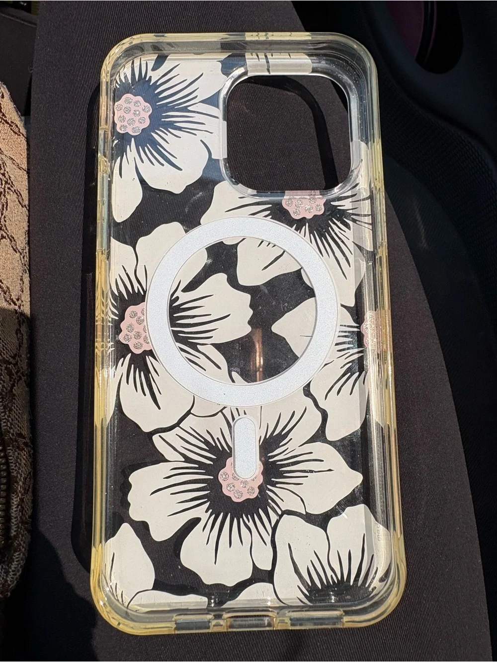 kate spade Floral Clear iPhone Case with White Flowers & Pink Centers